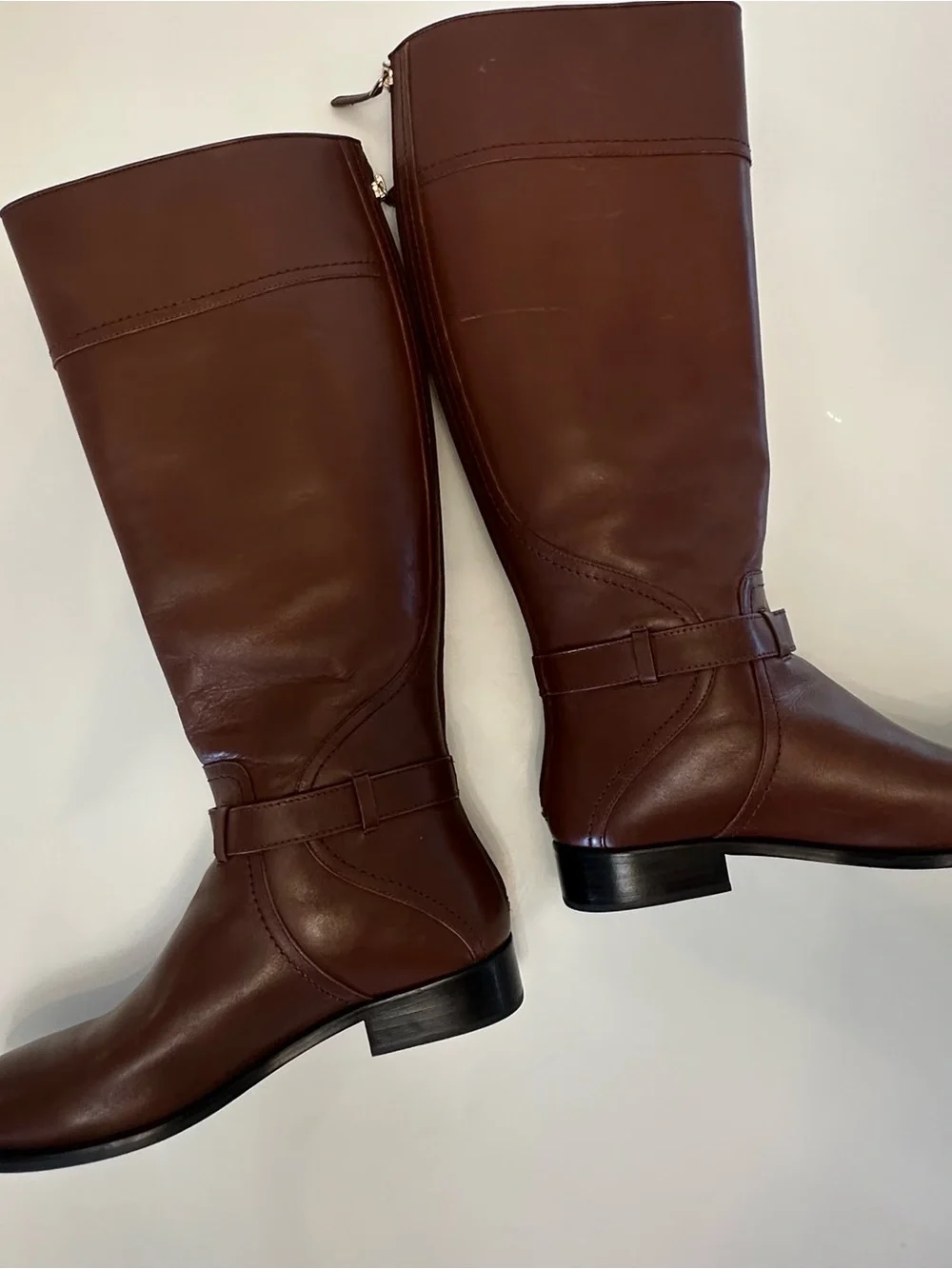 Tory Burch Brown Adeline Leather Riding Boots 8.5